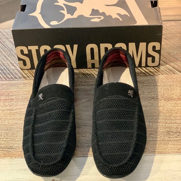 * NEW Stacy Adams Ciran Black Loafers Knit shoes 8M  NIB * - Picture 2 of 7